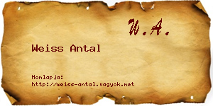 Weiss Antal névjegykártya